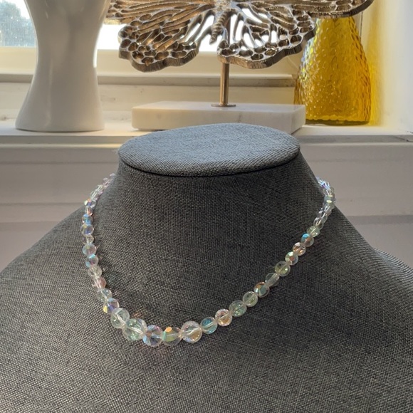 Vintage 1960’s Glass Aurora Beaded Adjustable Necklace. Absolutely Gorgeous! - Picture 4 of 10